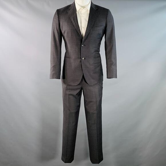BAND OF OUTSIDERS Size 38 Regular Charcoal Grey Blue Glenplaid Wool Suit - Picture 2 of 11